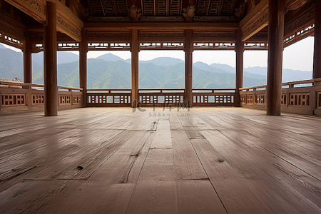 朵云书院背景图片_山景房间的木地板