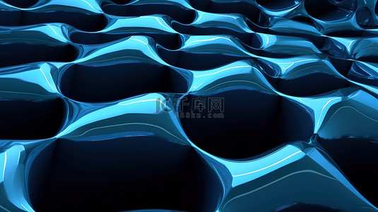 科技蓝黑背景图片_作为抽象背景的未来派 3D 高科技结构