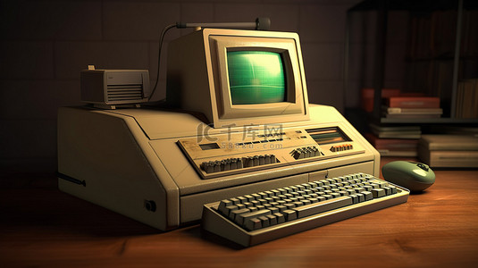 台式电脑背景图片_老式电脑 3d 模型