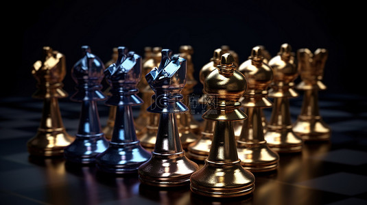 3d 渲染的国际象棋棋盘