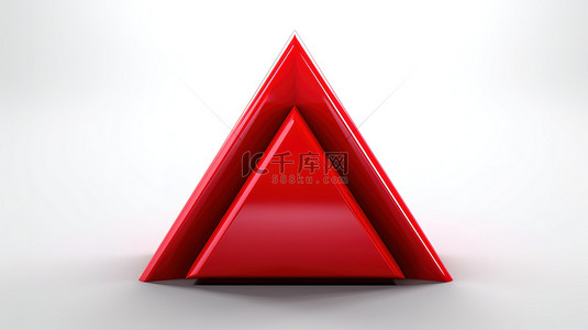 交通框背景图片_白色背景与 3d 红色三角形隔离插图