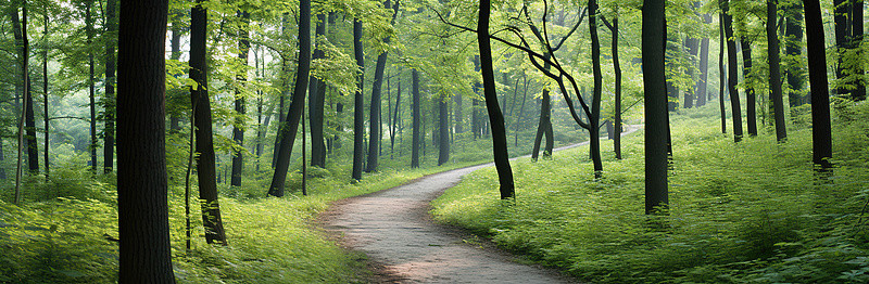 树林里有树的小路