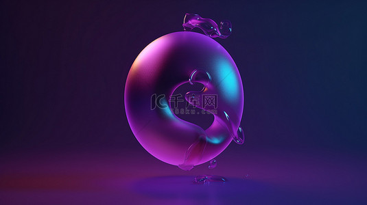 信对话框背景图片_紫色背景上带有问号的聊天气泡的 3D 渲染图标