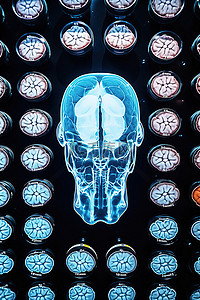 屏幕上显示药物和大脑的图像
