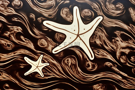 咸背景图片_布面丙烯咸水海星和波浪