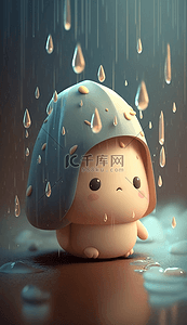 雨点儿可爱的小动物卡通的背景