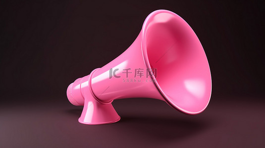 用于广告促销销售和营销的粉红色 3D 扩音器的插图