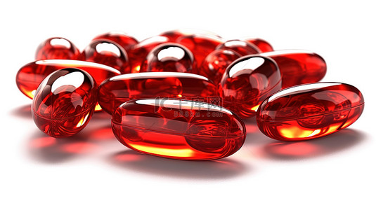 非处方药物背景图片_磷虾油胶囊的独立 3D 插图，非常适合医疗保健药物和健美补充剂