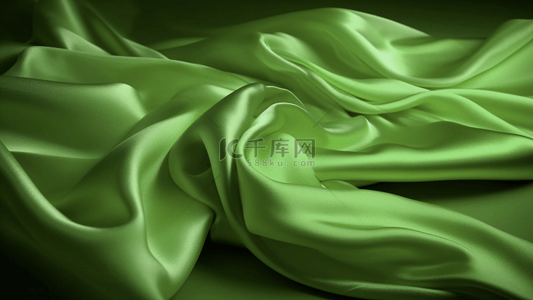 绿色丝带背景图片_丝绸绿色质感