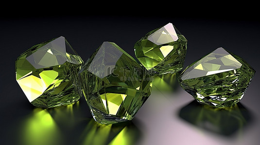 订婚迎宾牌背景图片_3d 渲染的阳起石和钻石宝石组