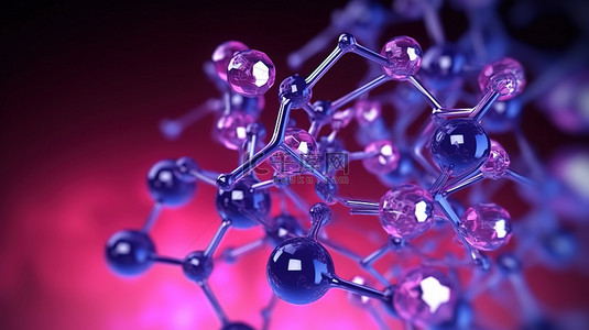 抽象概念图背景图片_3D 渲染晶体分子结构的概念图