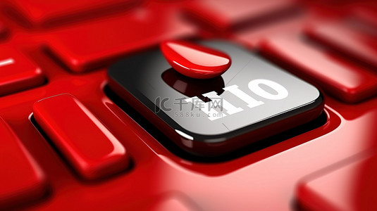 主页背景图片_带有鼠标手形光标的红色主页按钮的 3d 插图