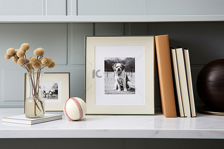 相册装饰背景图片_复古环境中厨房水槽中的棒球相册和棒球