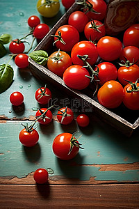 餐桌上可以找到许多西红柿和其他蔬菜