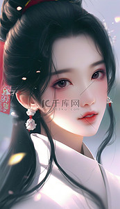 古典桃花背景图片_中国风美丽女子背景