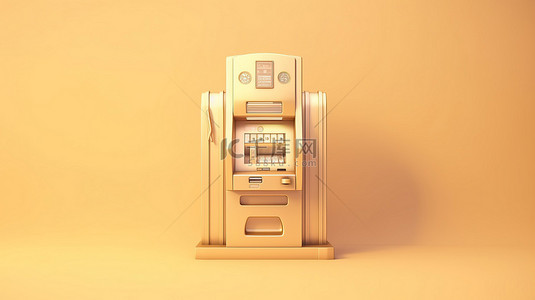 创新的 ATM 技术，带有奢华的米色和金色背景，令人惊叹的 3D 效果
