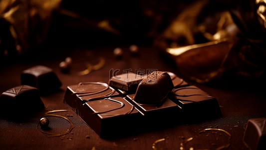 情人节巧克力盒背景图片_巧克力插画背景