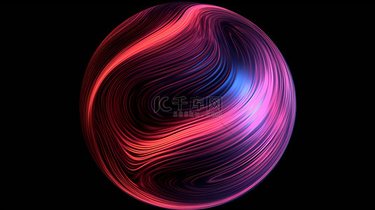 带有抽象粉红色球体的深色背景的 3d 渲染