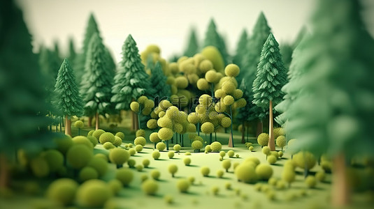 3D 世界中的迷人森林
