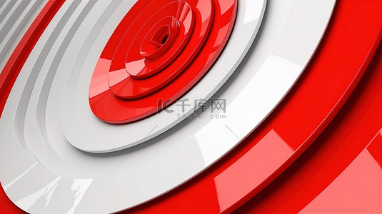 白色和红色 3d 渲染中的体积目标