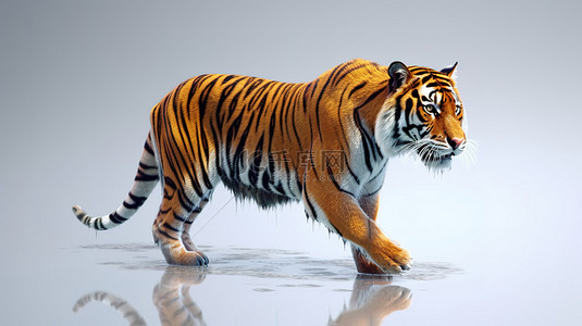 雄伟的老虎的 3d 渲染