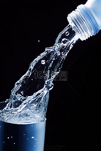 一瓶水背景图片_一个水瓶，一瓶水从里面倒出来