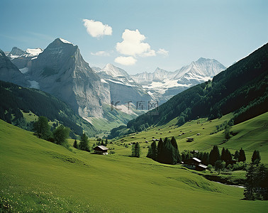 瑞士阿尔卑斯山 irvendal 谷 阿斯彭山 图像