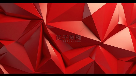 红色菱形背景背景图片_优雅奢华的红色低聚抽象背景，三角形几何形状，商务动态风格