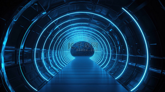 几何 3d 渲染中的蓝光隧道