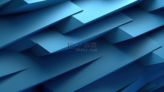 简单抽象图案背景图片_企业模板优雅的 3D 插图，简单背景上的蓝色锯齿形几何抽象