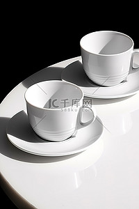 咖啡厅皇家套装两个白咖啡杯