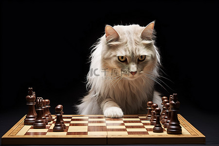猫在木板上下棋