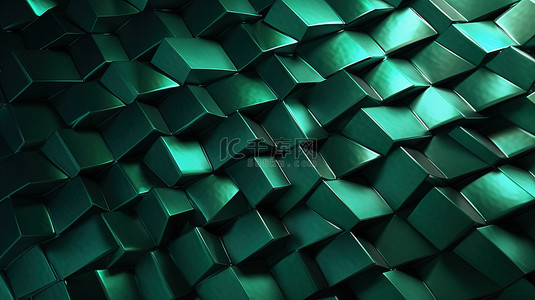 3D 渲染金属背景，带纹理绿色饰面