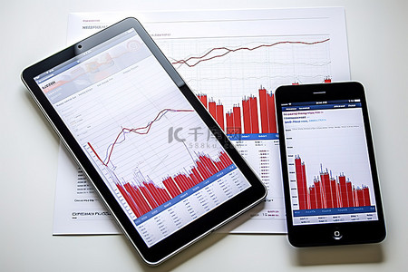 科技金融科技背景图片_iPad 和智能手机市场图