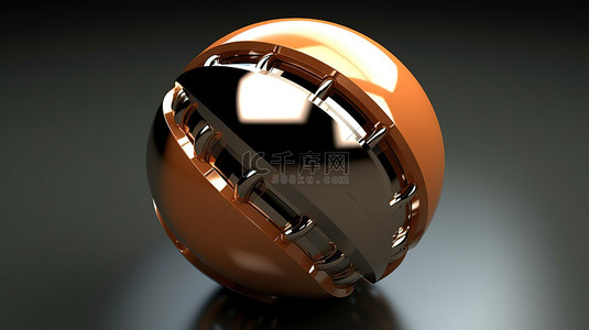 球的元素背景图片_金属铜球的 3d 渲染