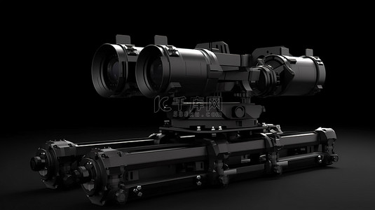 3d机器人视频背景图片_滑块多莉配备黑色机器人相机 3d 渲染