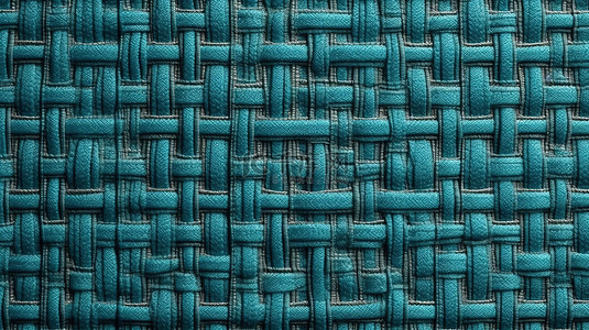 麻面料背景图片_3d 中的绿松石纺织品令人惊叹的方形渲染