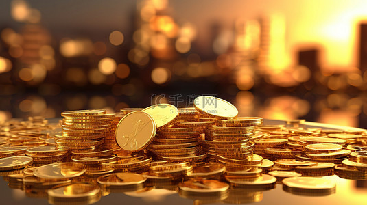 保险投资银行背景图片_投资黄金的 3d 插图