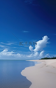 沙滩和海背景图片_沙滩和蓝天