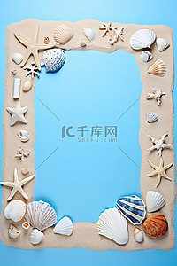 海洋灯塔背景图片_由海洋雕像和沙子制成的海滩框架