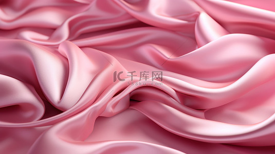 华丽的粉红色织物背景的 3d 渲染