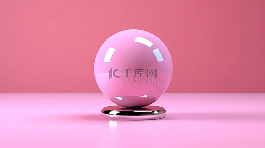 在匹配的粉红色背景上粉红色球的 3D 渲染