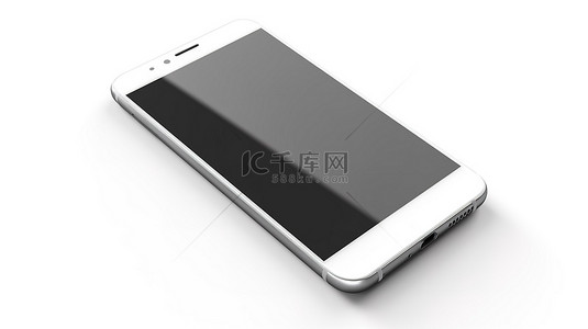 3d 空白屏幕手机的白色背景展示