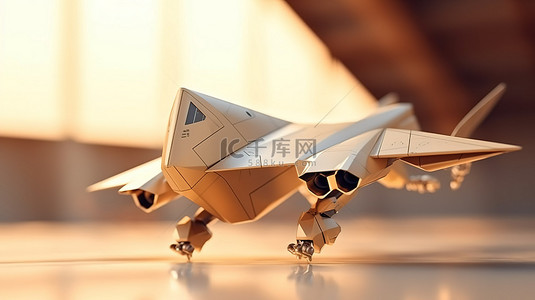 航空公司背景图片_3D 渲染中的未来航空技术 Android 机器人和纸飞机