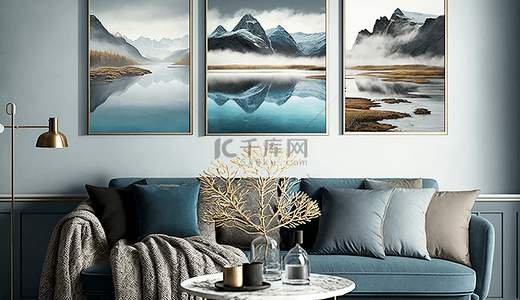 现代抽象装饰画背景图片_背景墙客厅北欧风想带鸡酱背景