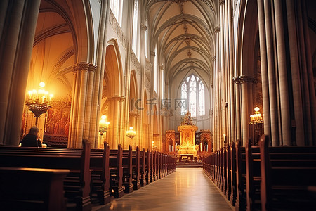 三大支柱背景图片_捷克戈尔斯大教堂