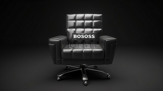 抖脚的老板背景图片_白色背景 3D 渲染下位于高级老板椅上的纸张上的大胆信息
