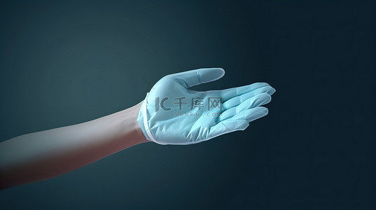 护手手背景图片_带有外科医生面罩的保护手的 3D 插图，用于健康