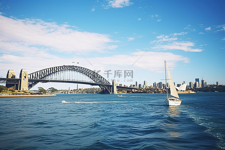 金门大桥线图背景图片_悉尼海港大桥 航行穿过新南威尔士州海港大桥
