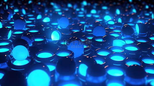 流体蓝点设计当代抽象背景，具有充满活力的动态霓虹灯风格迷人的 3D 图像